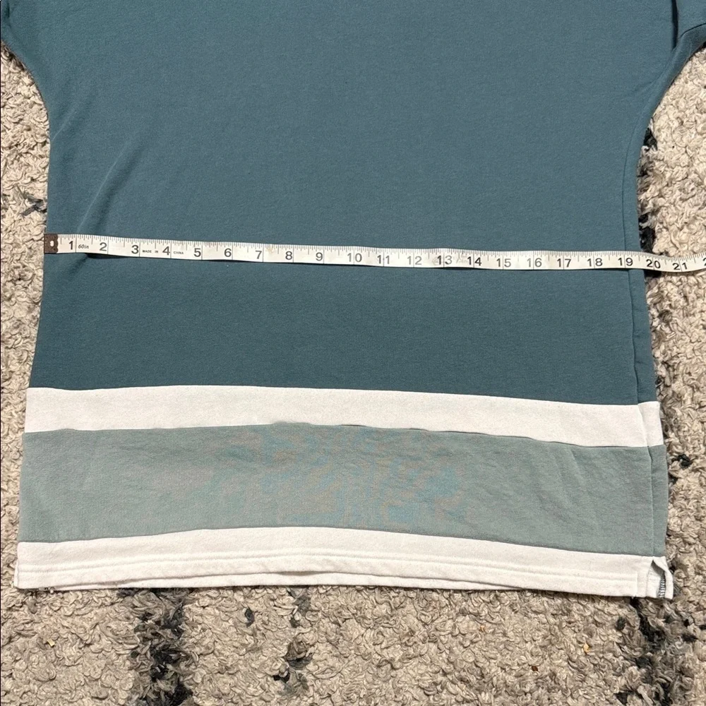 PINK Victoria's Secret Teal and White Lace-Up Oversized Sweatshirt - Picture 6 of 10